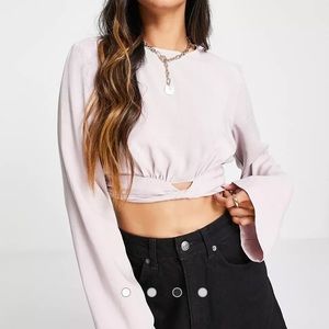 ASOS Mauve Cropped Twist Top